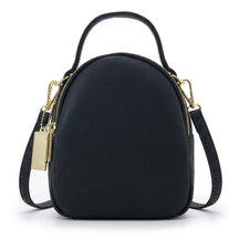 Mini sac à dos en cuir noir Philippine, vue de face sur fond blanc
