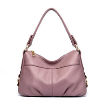 Sac à Main Souple en Cuir pour Femme - Joséphine en vieux rose, vue de face sur fond blanc