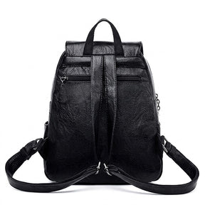 Dos du sac à dos Marceline noir avec bretelles réglables et poche antivol zippée